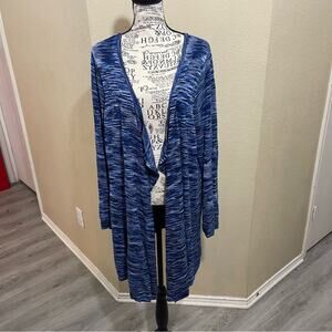 Ellos‎ blue buttonless cardigan plus size 1X